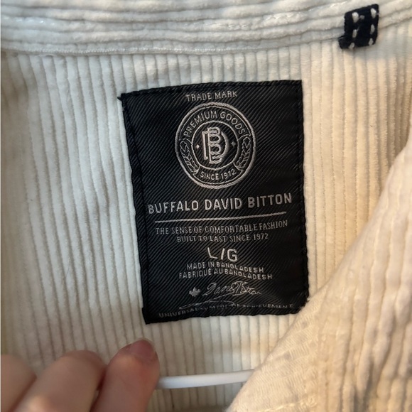 Buffalo David Bitton Cream Corduroy Wintercore Seasonal Shirt Jacket - Picture 2 of 3